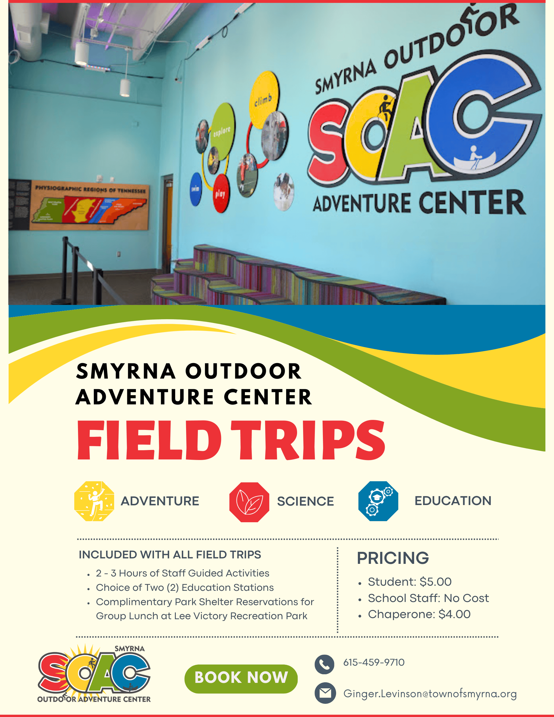 Smyrna Outdoor Advenutre Center Field Trip Info 1